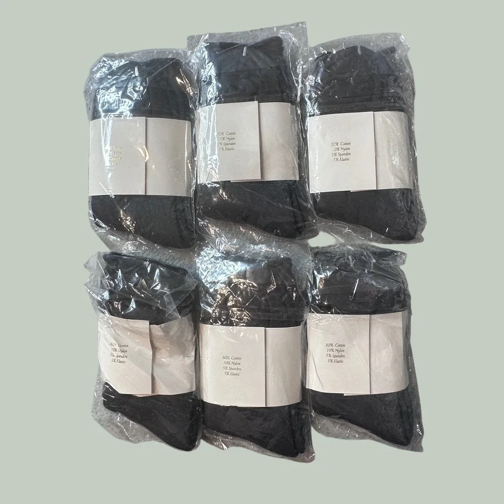 Camp Aspen Socks Unisex OS Charcoal Gray 6 Pack Cotton Blend Ribbed Crew Comfort